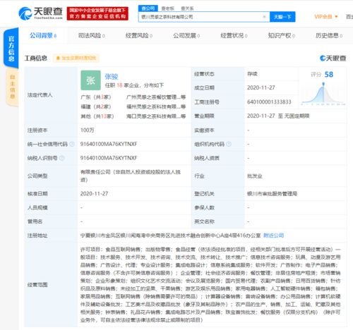 喜茶關(guān)聯(lián)公司在銀川成立新公司 拓展多元化業(yè)務(wù)布局
